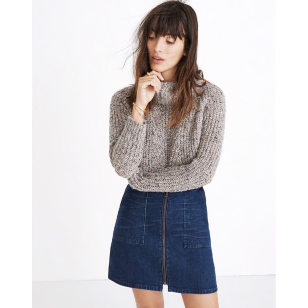Madewell denim utility zip skirt